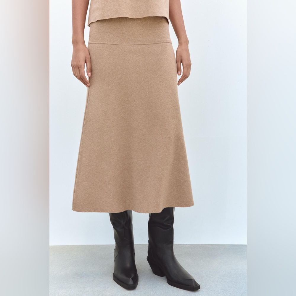 Ogl Tan A-Line Skirt